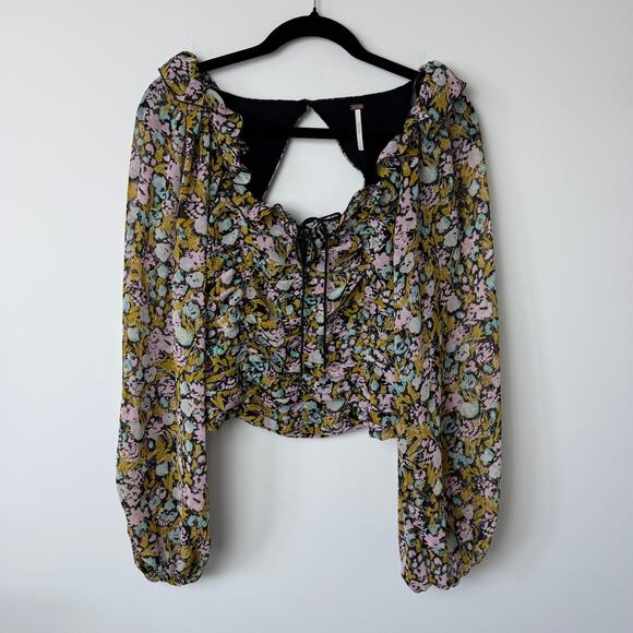 Free People Mabel Printed Floral Blouse Size Small - Picture 2 of 11